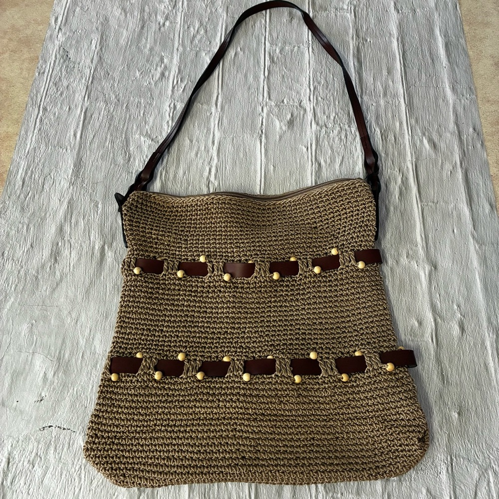 Stamatis Loannidis Brown Woven Shoulder Bag